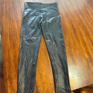 Spank Black Faux Leather Leggings